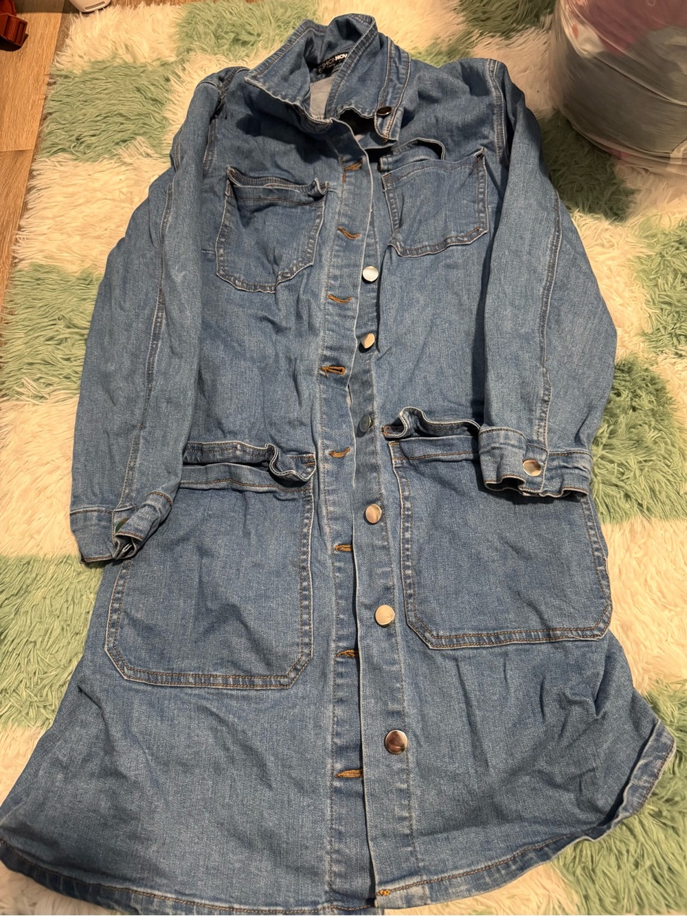 Women’s Denim Jacket Coat in Light Blue